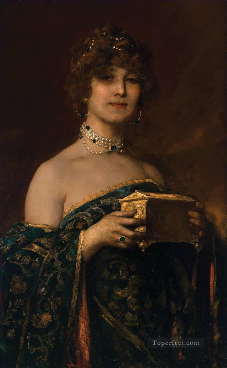 PORTRAIT OF A LADY Jean Joseph Benjamin Constant Orientalist Oil Paintings